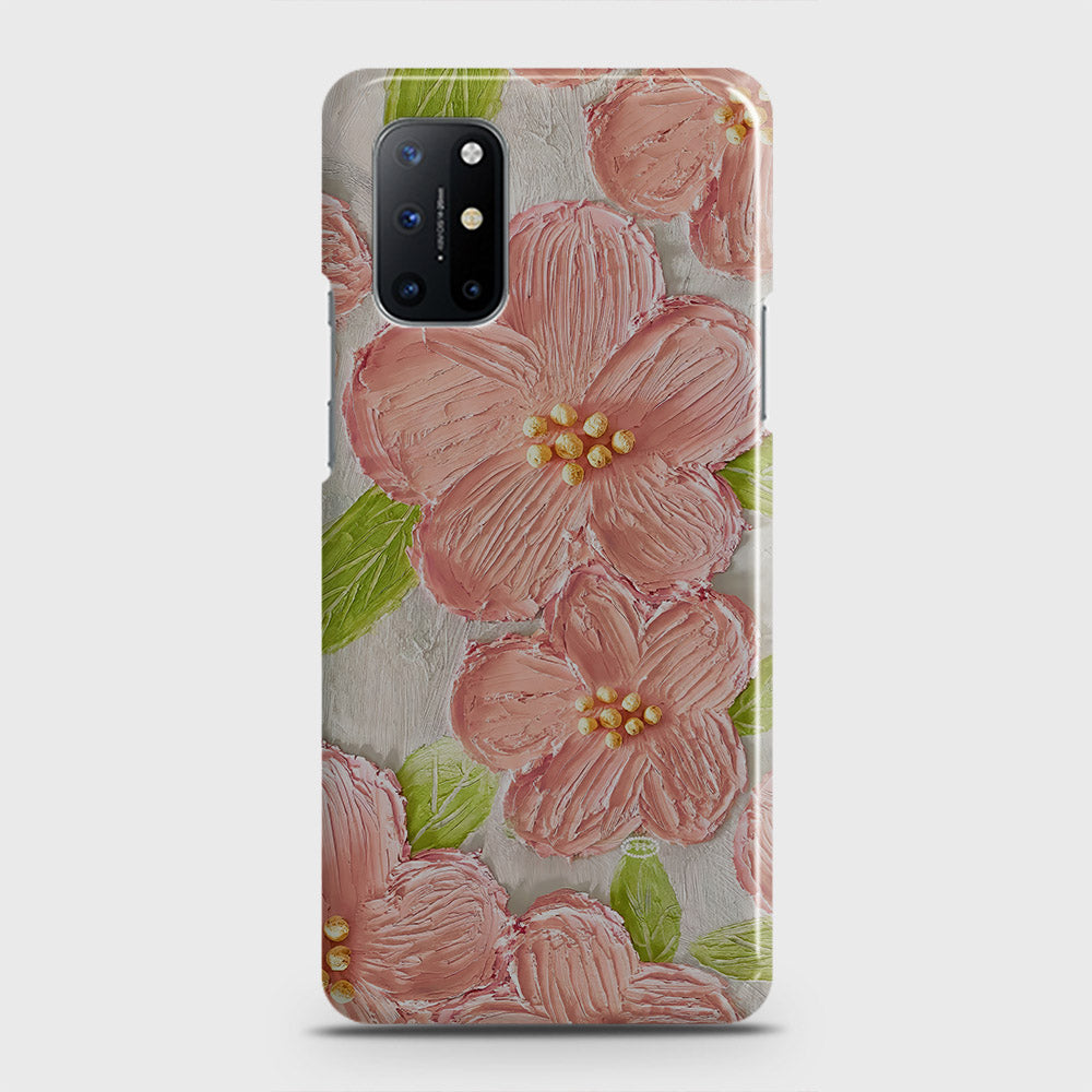OnePlus 8T  Cover - Floral Series - Design 9 - Pink & Green - Matte Finish - Snap On Hard Case with LifeTime Colors Guarantee
