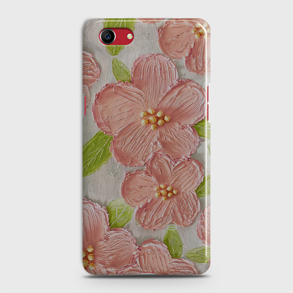 Oppo A1k  Cover - Floral Series - Design 9 - Pink & Green - Matte Finish - Snap On Hard Case with LifeTime Colors Guarantee