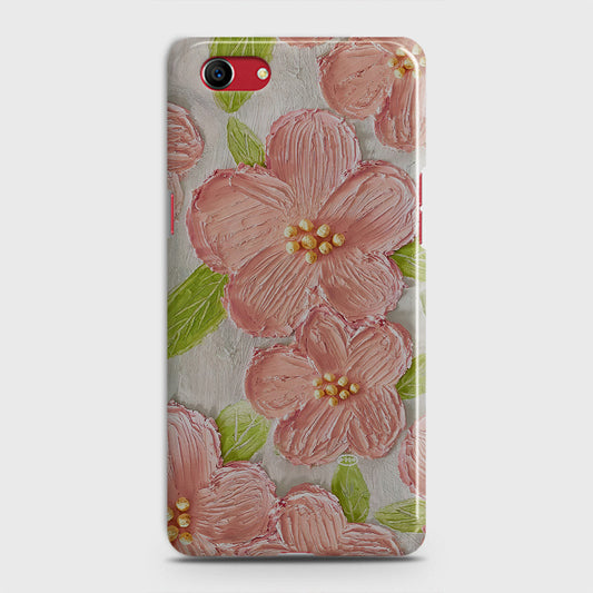 Oppo A1k  Cover - Floral Series - Design 9 - Pink & Green - Matte Finish - Snap On Hard Case with LifeTime Colors Guarantee