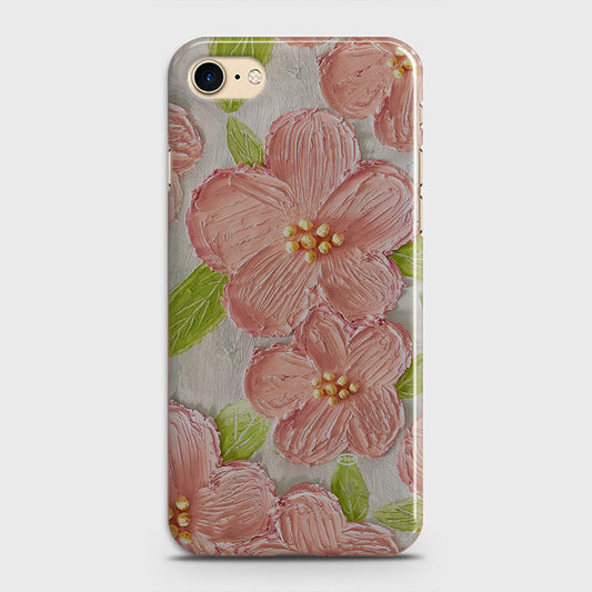iPhone 7 Cover - Floral Series - Design 9 - Pink & Green - Matte Finish - Snap On Hard Case with LifeTime Colors Guarantee