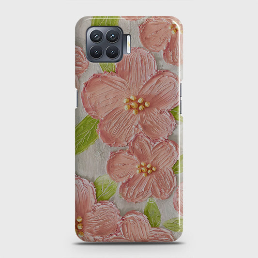 Oppo F17 Pro Cover - Floral Series - Design 9 - Pink & Green - Matte Finish - Snap On Hard Case with LifeTime Colors Guarantee (Fast Delivery) (H)