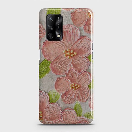 Oppo F19 Cover - Floral Series - Design 9 - Pink & Green - Matte Finish - Snap On Hard Case with LifeTime Colors Guarantee
