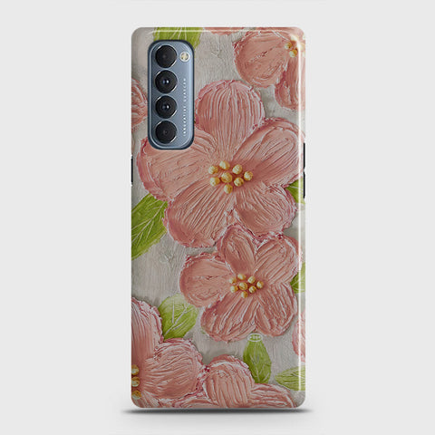 Oppo Reno 4 Pro 4G Cover - Floral Series - Design 9 - Pink & Green - Matte Finish - Snap On Hard Case with LifeTime Colors Guarantee