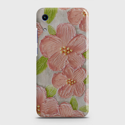 Honor 8A Without Sensor Cut Cover - Floral Series - Design 9 - Pink & Green - Matte Finish - Snap On Hard Case with LifeTime Colors Guarantee