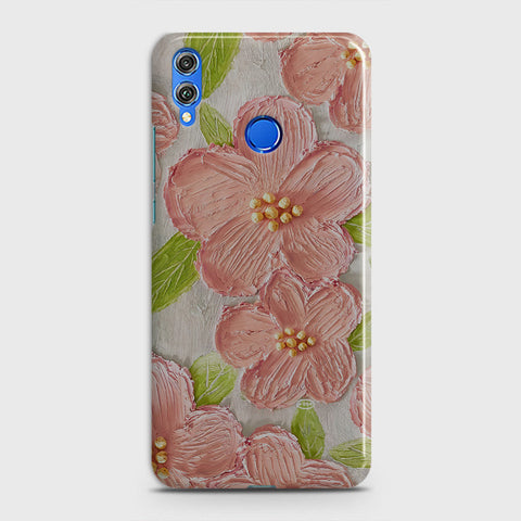 Huawei Honor Play Cover - Floral Series - Design 9 - Pink & Green - Matte Finish - Snap On Hard Case with LifeTime Colors Guarantee