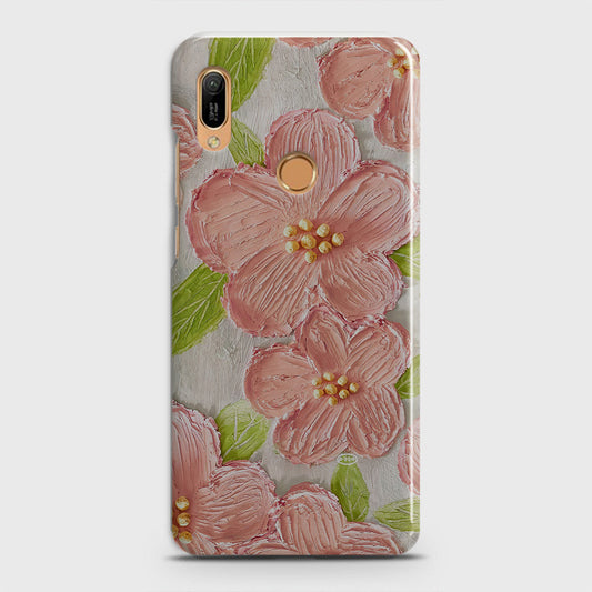 Huawei Y6 Prime 2019 Cover - Floral Series - Design 9 - Pink & Green - Matte Finish - Snap On Hard Case with LifeTime Colors Guarantee