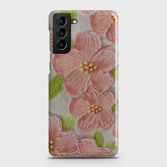 Samsung Galaxy S21 Plus 5G Cover - Floral Series - Design 9 - Pink & Green - Matte Finish - Snap On Hard Case with LifeTime Colors Guarantee