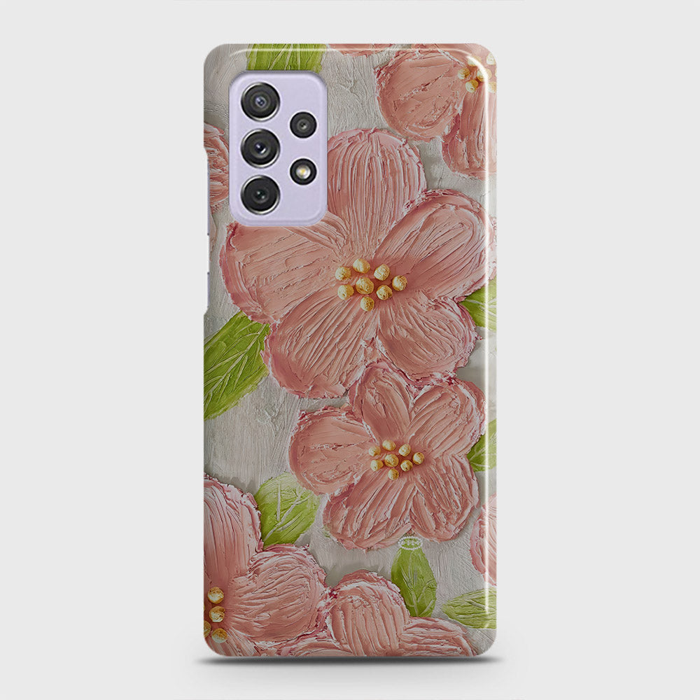 Samsung Galaxy A72 Cover - Floral Series - Design 9 - Pink & Green - Matte Finish - Snap On Hard Case with LifeTime Colors Guarantee