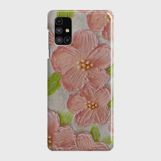 Samsung Galaxy M51 Cover - Floral Series - Design 9 - Pink & Green - Matte Finish - Snap On Hard Case with LifeTime Colors Guarantee