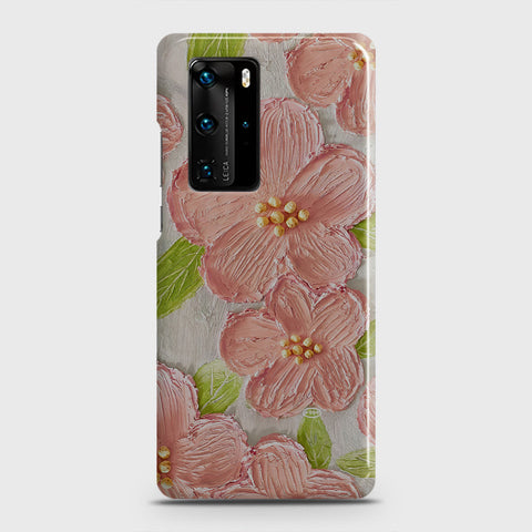 Huawei P40 Pro Cover - Floral Series - Design 9 - Pink & Green - Matte Finish - Snap On Hard Case with LifeTime Colors Guarantee