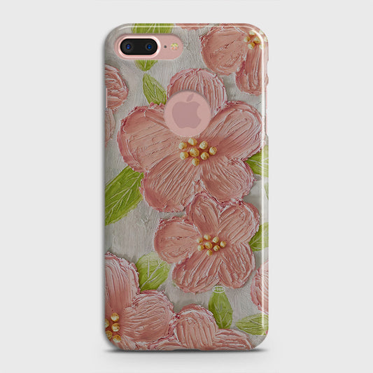 iPhone 8 / 7 Logo Cover - Floral Series - Design 9 - Pink & Green - Matte Finish - Snap On Hard Case with LifeTime Colors Guarantee
