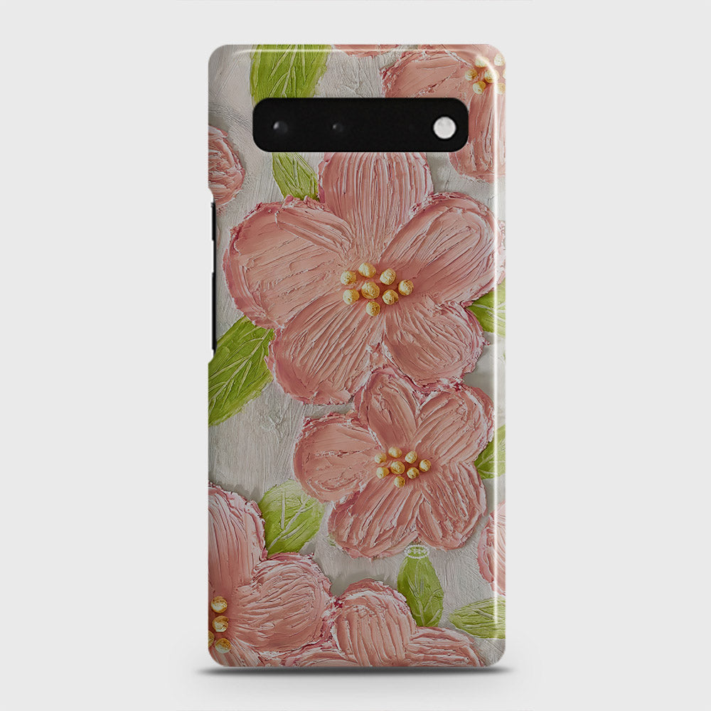 Google Pixel 6 Cover - Floral Series - Design 9 - Pink & Green - Matte Finish - Snap On Hard Case with LifeTime Colors Guarantee