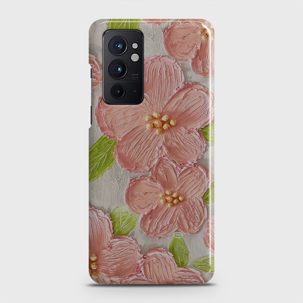 OnePlus 9RT 5G Cover - Floral Series - Design 9 - Pink & Green - Matte Finish - Snap On Hard Case with LifeTime Colors Guarantee