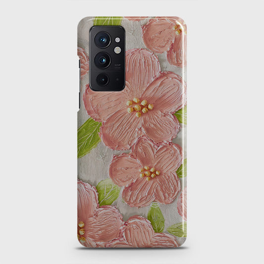 OnePlus 9RT 5G Cover - Floral Series - Design 9 - Pink & Green - Matte Finish - Snap On Hard Case with LifeTime Colors Guarantee