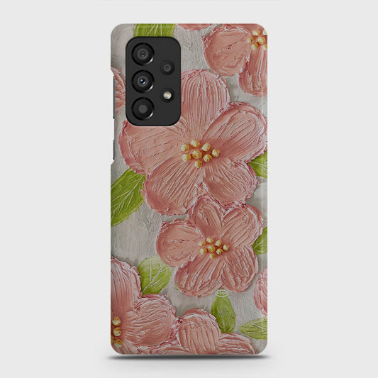 Samsung Galaxy A33 5G Cover - Floral Series - Design 9 - Pink & Green - Matte Finish - Snap On Hard Case with LifeTime Colors Guarantee