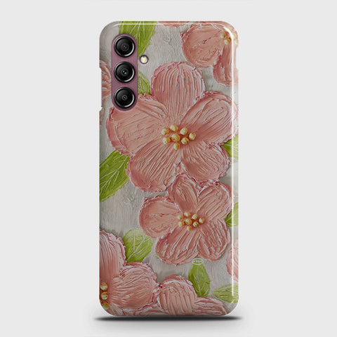 Samsung Galaxy A14 4G Cover - Floral Series - Design 9 - Pink & Green - Matte Finish - Snap On Hard Case with LifeTime Colors Guarantee