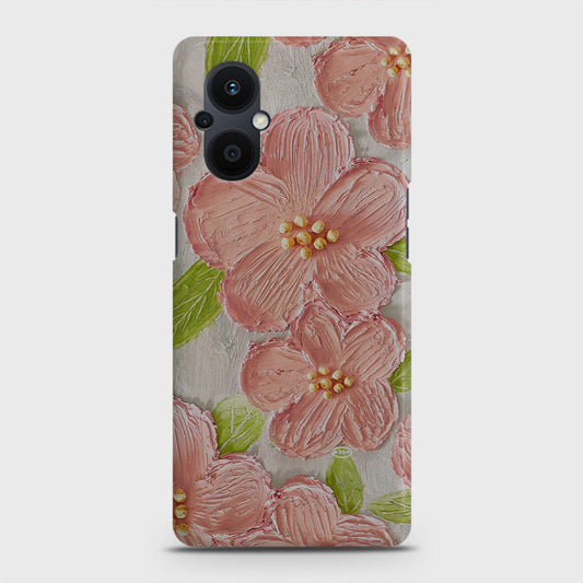 Oppo F21 Pro 5G Cover - Floral Series - Design 9 - Pink & Green - Matte Finish - Snap On Hard Case with LifeTime Colors Guarantee