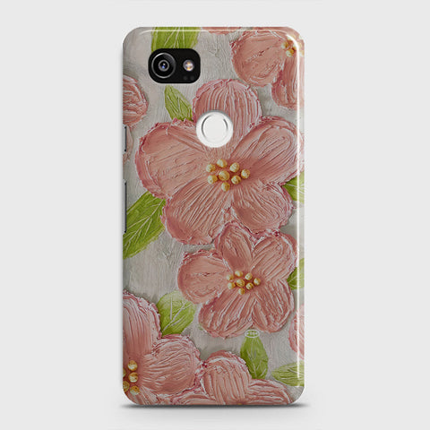 Google Pixel 2 XL Cover - Floral Series - Design 9 - Pink & Green - Matte Finish - Snap On Hard Case with LifeTime Colors Guarantee