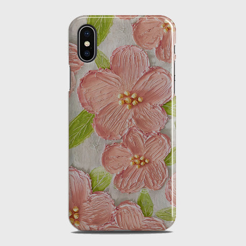 iPhone X Cover - Floral Series - Design 9 - Pink & Green - Matte Finish - Snap On Hard Case with LifeTime Colors Guarantee