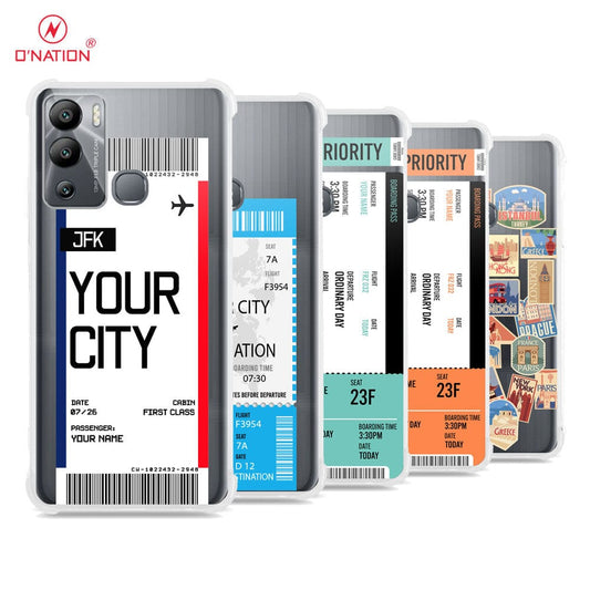 Infinix Hot 12i Cover - Personalised Boarding Pass Ticket Series - 5 Designs - Clear Phone Case - Soft Silicon Borders