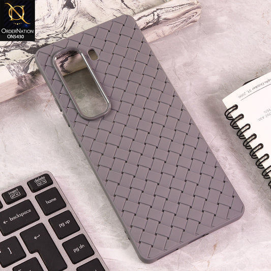 Infinix Hot 50 Pro Plus Cover - Gray - New Woven Design Leather Feel Soft TPU Case