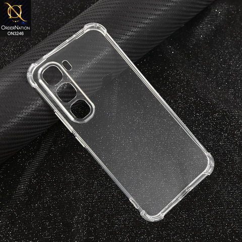 Infinix Hot 60i 4G Cover - Transparent - Soft 4D Design Shockproof Silicone Transparent Clear Camera Protection Case
