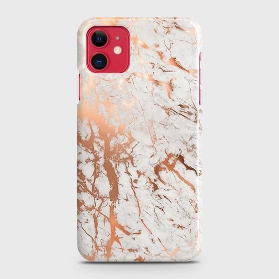 iPhone 11 Cover - In Chic Rose Gold Chrome Style Printed Hard Case with Life Time Colors Guarantee (Fast Delivery)