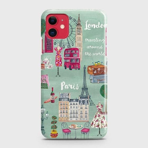 iPhone 11 Cover - Matte Finish - London, Paris, New York ModernPrinted Hard Case with Life Time Colors Guarantee ( Fast Delivery )