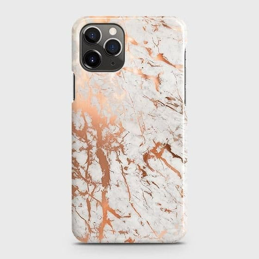 iPhone 11 Pro Max Cover - In Chic Rose Gold Chrome Style Printed Hard Case with Life Time Colors Guarantee ( Fast Delivery )