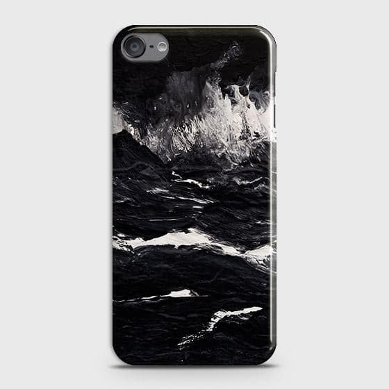 iPod Touch 7 Cover - Black Ocean Marble Trendy Printed Hard Case with Life Time Colors Guarantee ( Fast Delivery )
