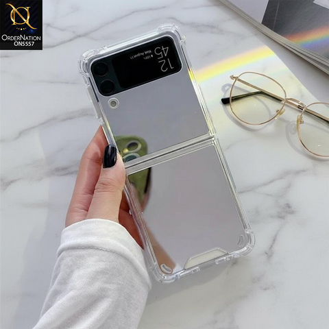 Samsung Galaxy Z Flip 4 5G Cover - Silver - Elegant Ultra Thin Mirror Shockproof Mirror Case