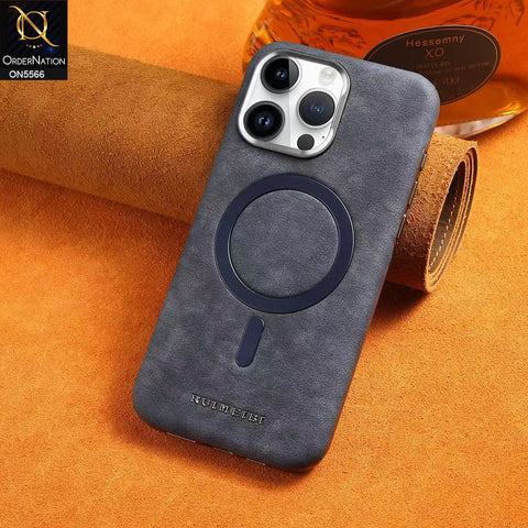 iPhone 16 Pro Max Cover - Blue - New Premium Rimbmax Leather Textured Soft Case