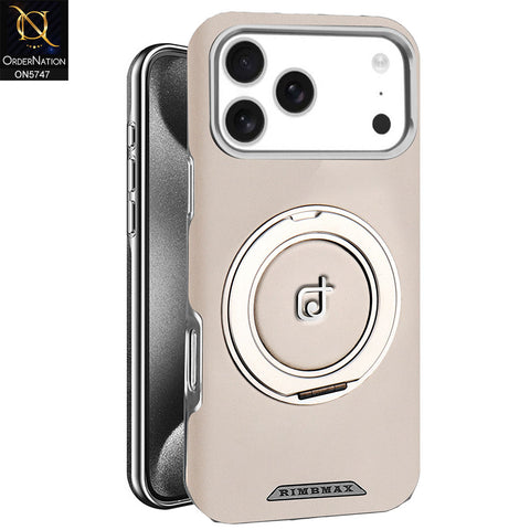 iPhone 17 Pro Max Cover - Gray - New Premium RIMBMAX High Quality Leather Textured  Case With KickStand Soft Case