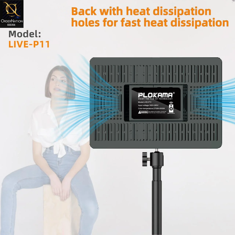 PLOKAMA LIVE-P11 LED Video Light Panel – Dimmable Brightness & Adjustable Color Temperature with Universal Plug for Photography, Streaming & Videography (Without Trippod)