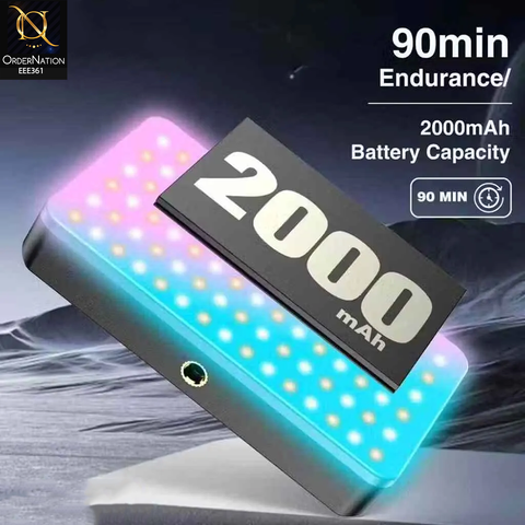 Plokama U160 Pro RGB LED Video Light 2000mAh Rechargeable Panel 2700K–6500K Adjustable Color Temperature for Photography, Streaming & Content Creation