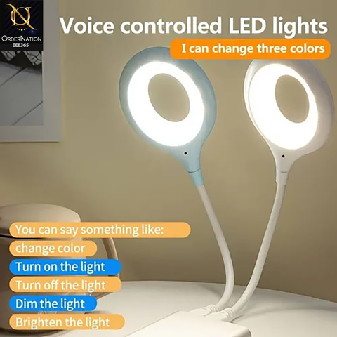 LK50 USB Smart Voice Control LED Light – Intelligent Voice Activated Smart LED Lamp for Bedroom, Study, Office & Home Lighting