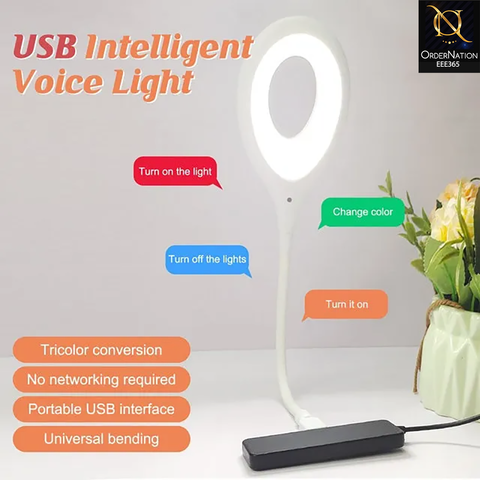 LK50 USB Smart Voice Control LED Light – Intelligent Voice Activated Smart LED Lamp for Bedroom, Study, Office & Home Lighting