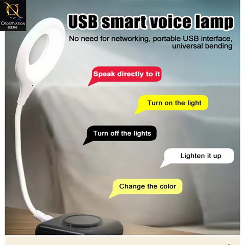 LK50 USB Smart Voice Control LED Light – Intelligent Voice Activated Smart LED Lamp for Bedroom, Study, Office & Home Lighting
