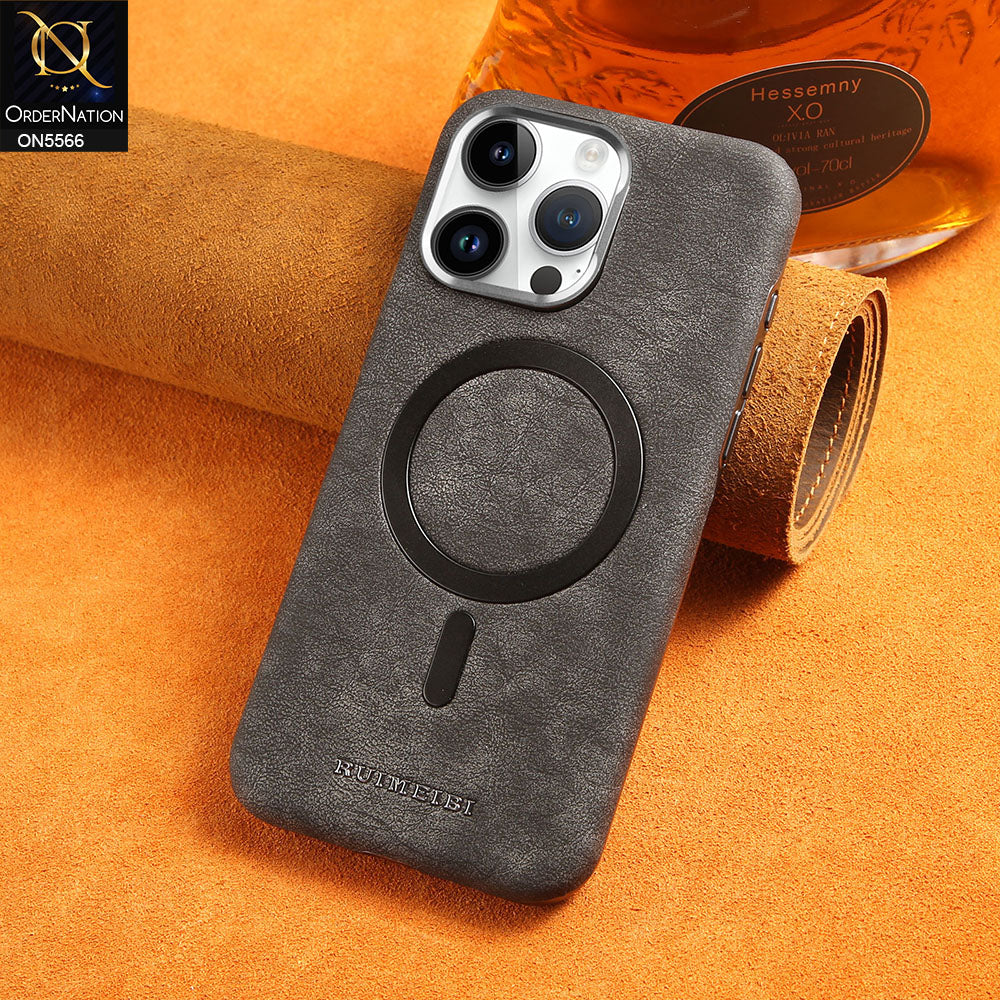 iPhone 16 Pro Max Cover - Black - New Premium Rimbmax Leather Textured Soft Case