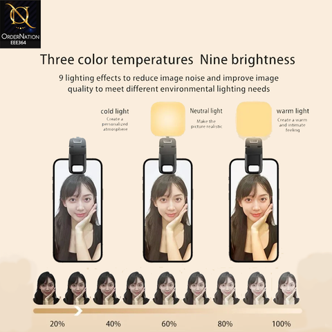 D1 Highlight LED Portable Clip-On Fill Light, 3 Color Modes | Rechargeable Mini Photography & Streaming Light