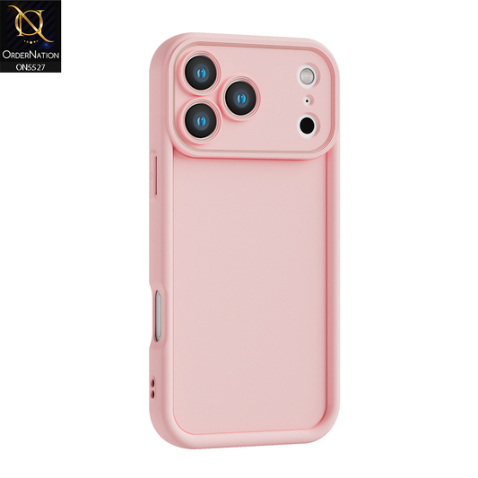 iPhone 17 Pro Cover - Light Pink - Soft Silicone Case With Round Bumper Matte TPU Shockproof Cover
