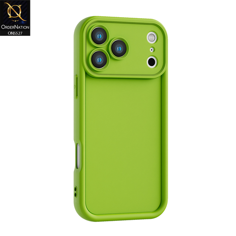 iPhone 17 Pro Cover - Light Green - Soft Silicone Case With Round Bumper Matte TPU Shockproof Cover
