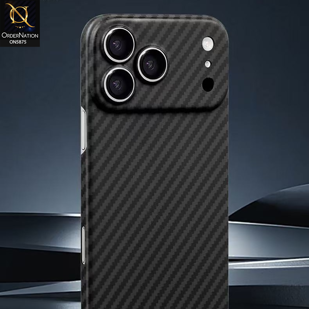 iPhone 17 Pro Max Cover - Black - New Premium Quality - X-LEVEL-Nanofiber Cases - Carbon Fibre texture Phone Case