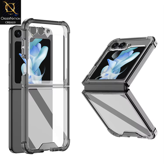 Samsung Galaxy Z Flip 7 Cover - Black - New Slim AirBag Back Screen Glass Protector Case Designed By GKK