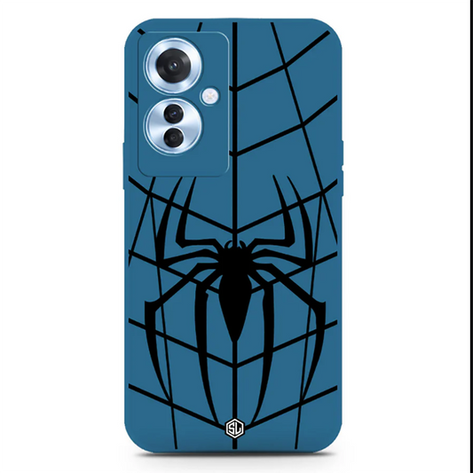 Oppo Reno 11F 5G Cover - Blue - X-Spider Design Soft Phone Case - Silica Gel Case