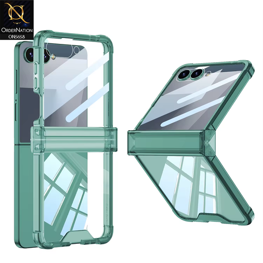 Samsung Galaxy Z Flip 7 Cover - Green - New Slim Air Bag Back Screen Glass Protector Case Designed By GKK