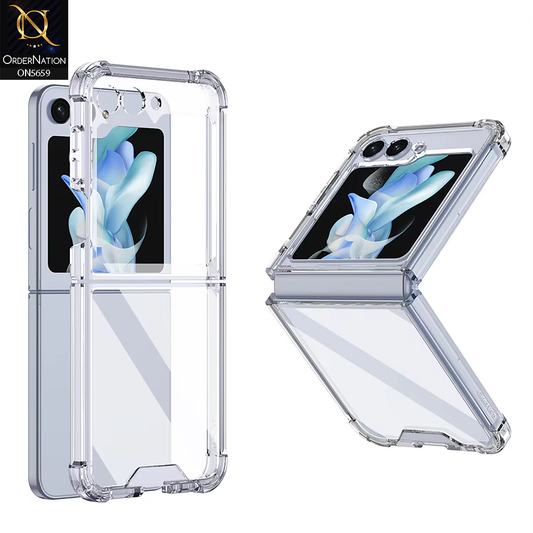 Samsung Galaxy Z Flip 7 Cover - Clear - New Slim AirBag Back Screen Glass Protector Case Designed By GKK