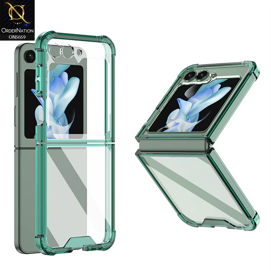 Samsung Galaxy Z Flip 7 Cover - Green - New Slim AirBag Back Screen Glass Protector Case Designed By GKK