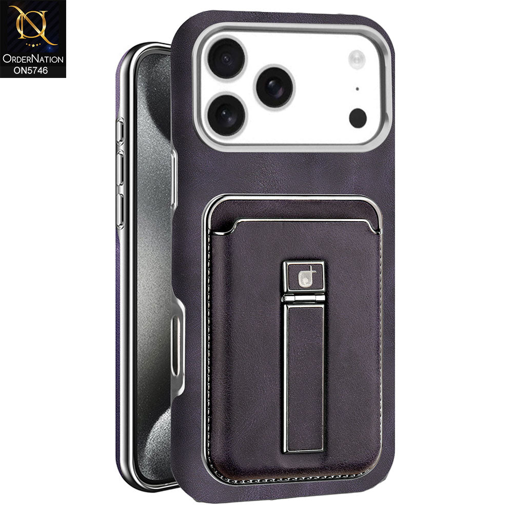 iPhone 17 Pro Max Cover - Blue - New Premium RimbMax High Quality Leather  Case With Premium Quality Magnatic Card Holding Options And KickStand