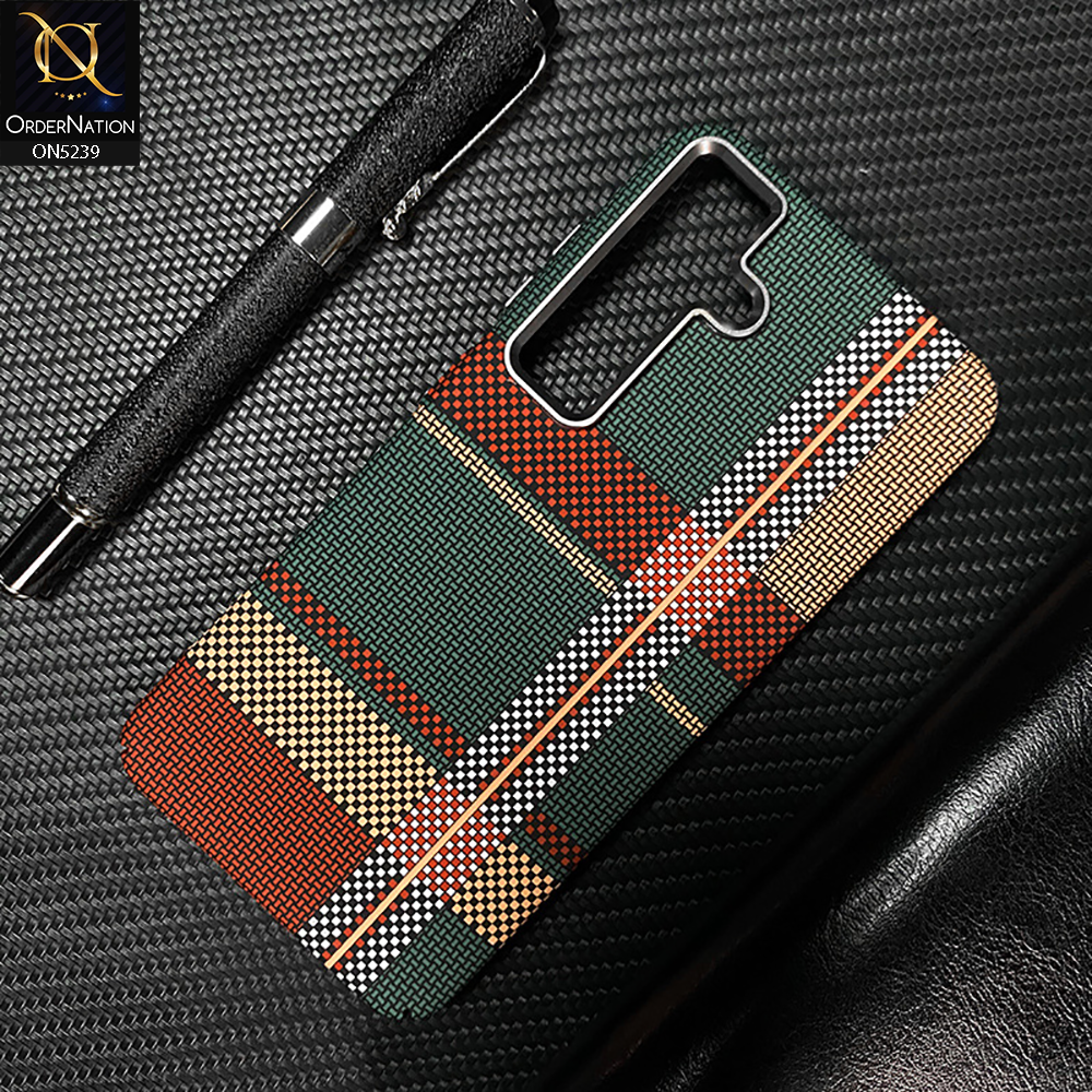 Samsung Galaxy S24 Ultra Cover - Design5 - Universe Luxo Carbon Fiber Texture Ultra Thin Shell Case With Metal Camera Ring Borders